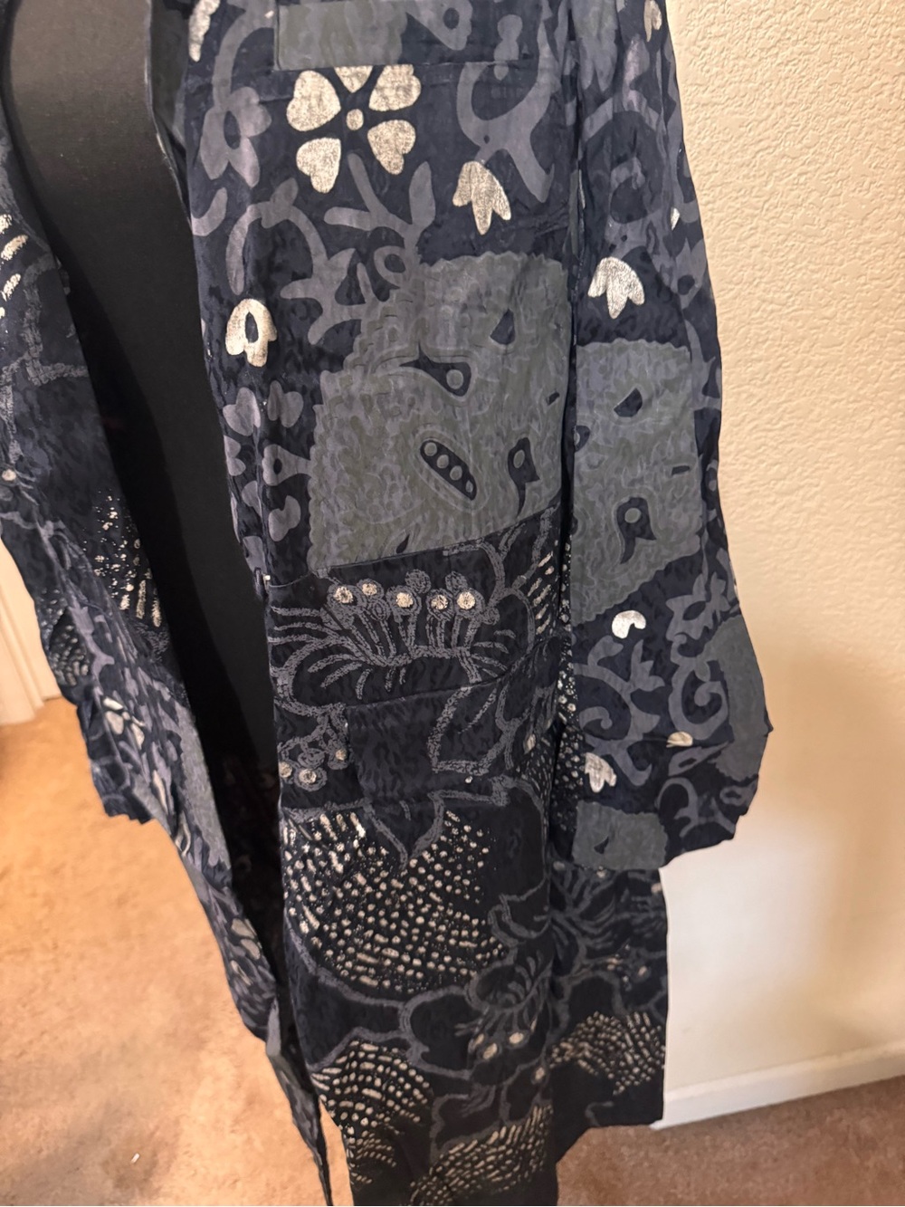 Dark Navy Patterned Women's Coat